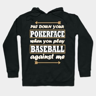 Baseball Pokerface Baseman Base Runner Funny Hoodie